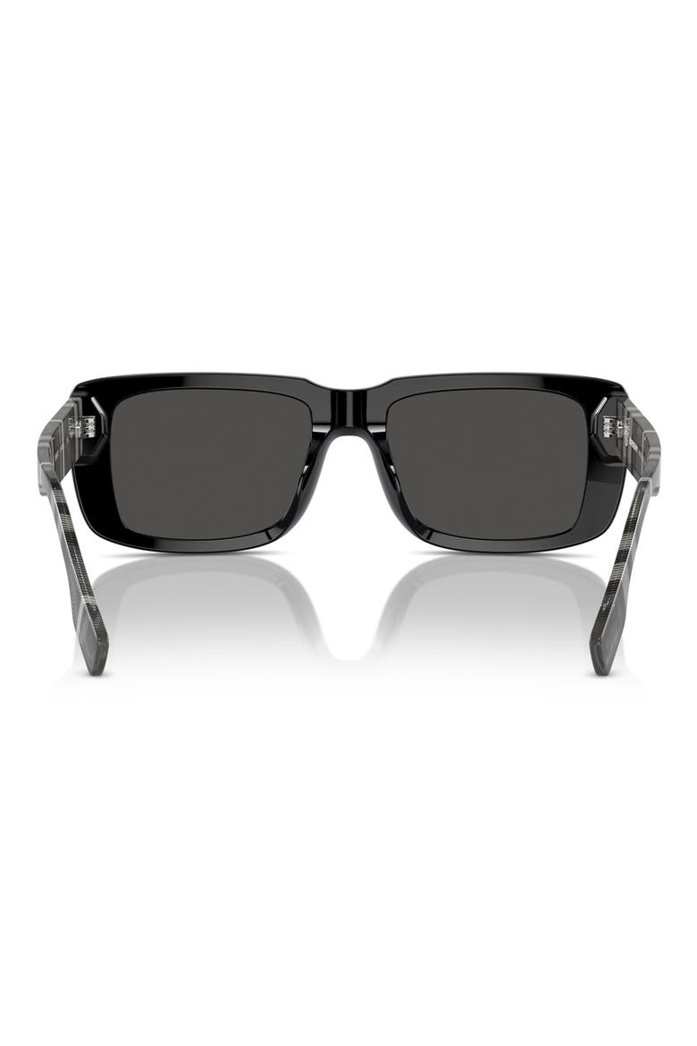 55mm Rectangular Sunglasses, Alternate, color, BLACK GREY
