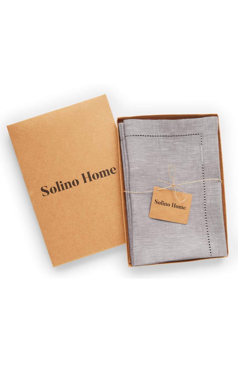 Solino Home Linen Dinner Napkins - Milan, 20" x 20", Alternate, color, Oyster Grey