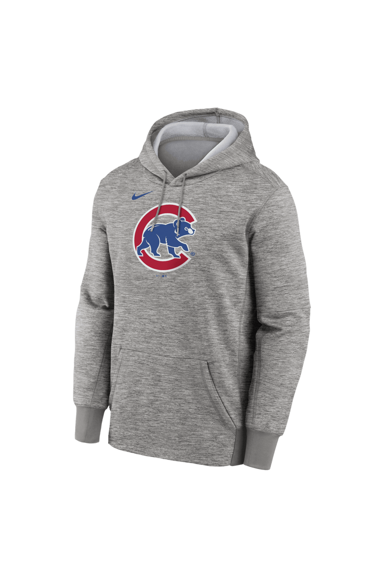 Men's Nike Heather Gray Chicago Cubs Primary Logo Therma Hoodie, Alternate, color, Heather Gray