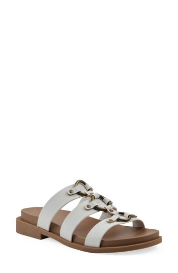 Cliffs By White Mountain Koala Slide Sandal In White Smooth