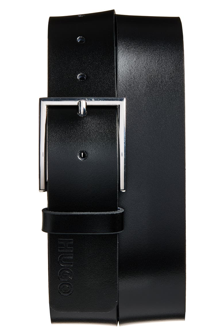 Giaspo Leather Belt, Main, color, BLK