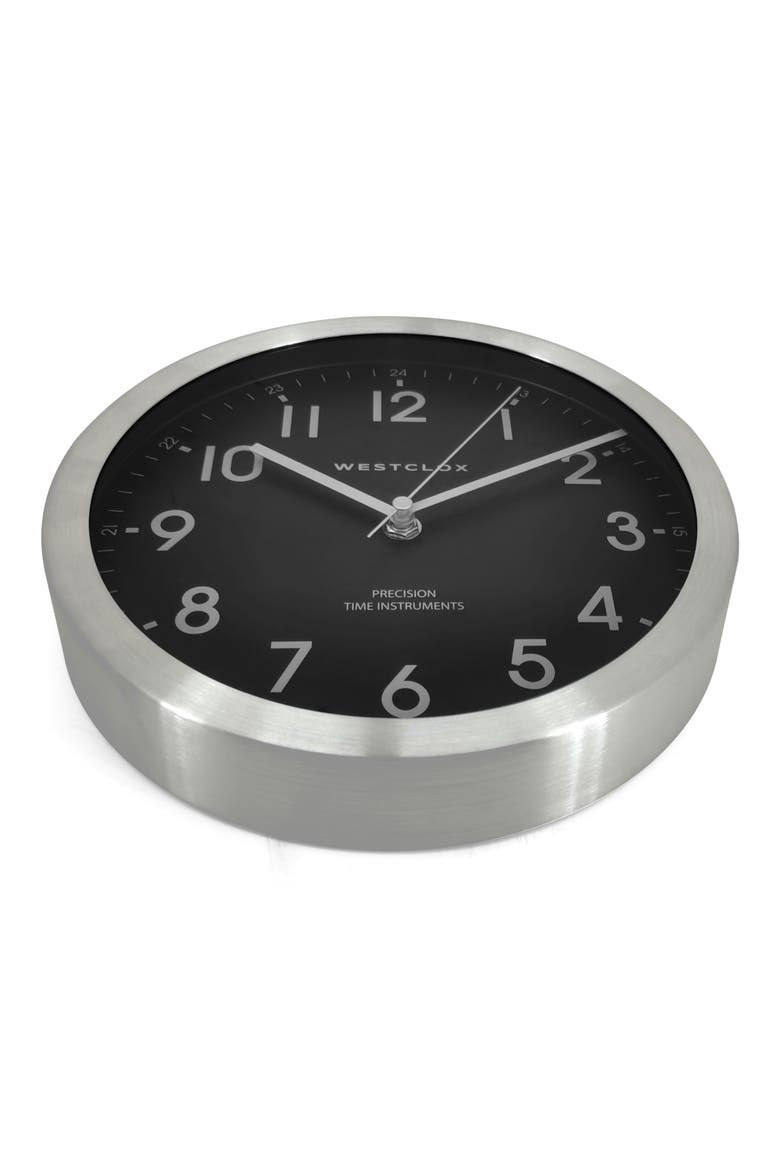 Aluminum Wall Clock, Alternate, color, SILVER