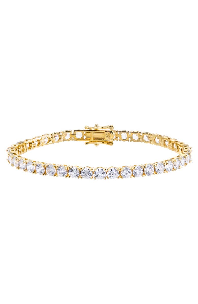 BY ADINA EDEN Classic Tennis Bracelet, Main, color, Gold - 6.5In/4Mm