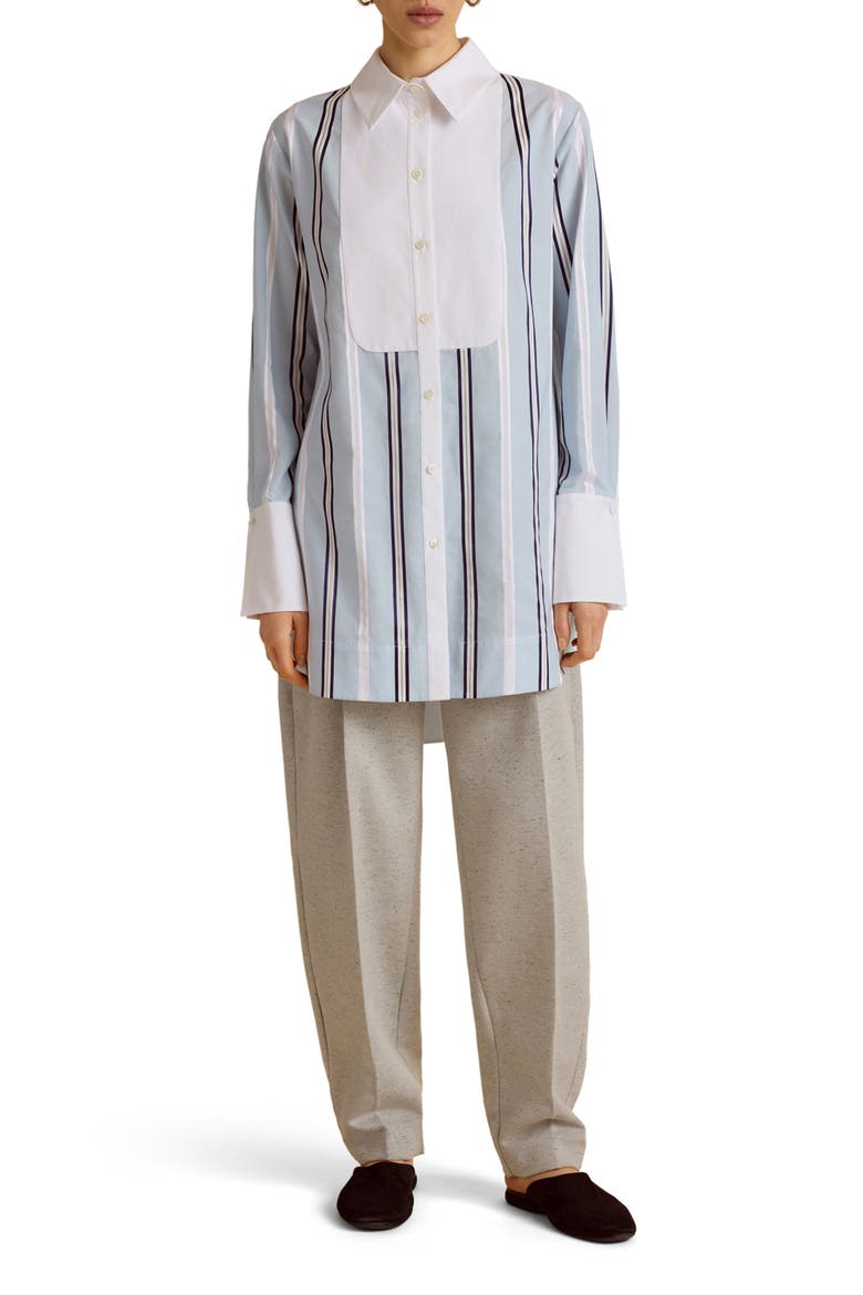 Slim Tuxedo Shirt, Alternate, color, Mist Pinstripe