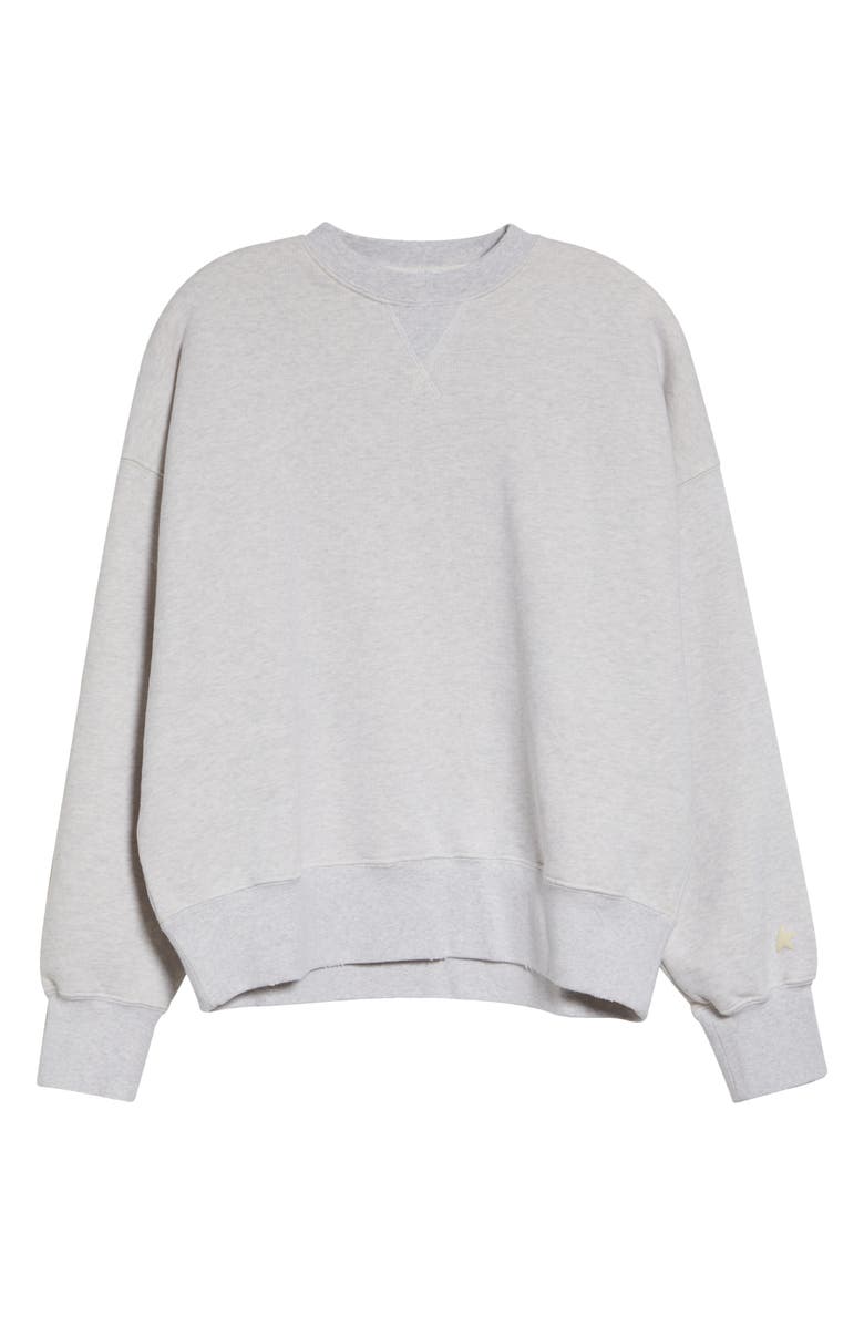 Golden Goose Gender Inclusive Star Oversize Distressed Crewneck Sweatshirt, Main, color, Vintage Gray Melange