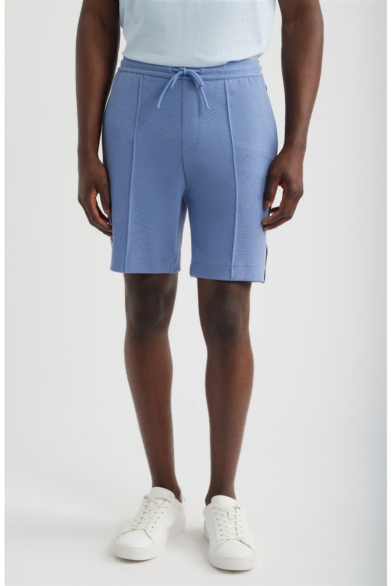Pintuck Textured Shorts, Main, color, LIGHT/ PASTEL BLUE