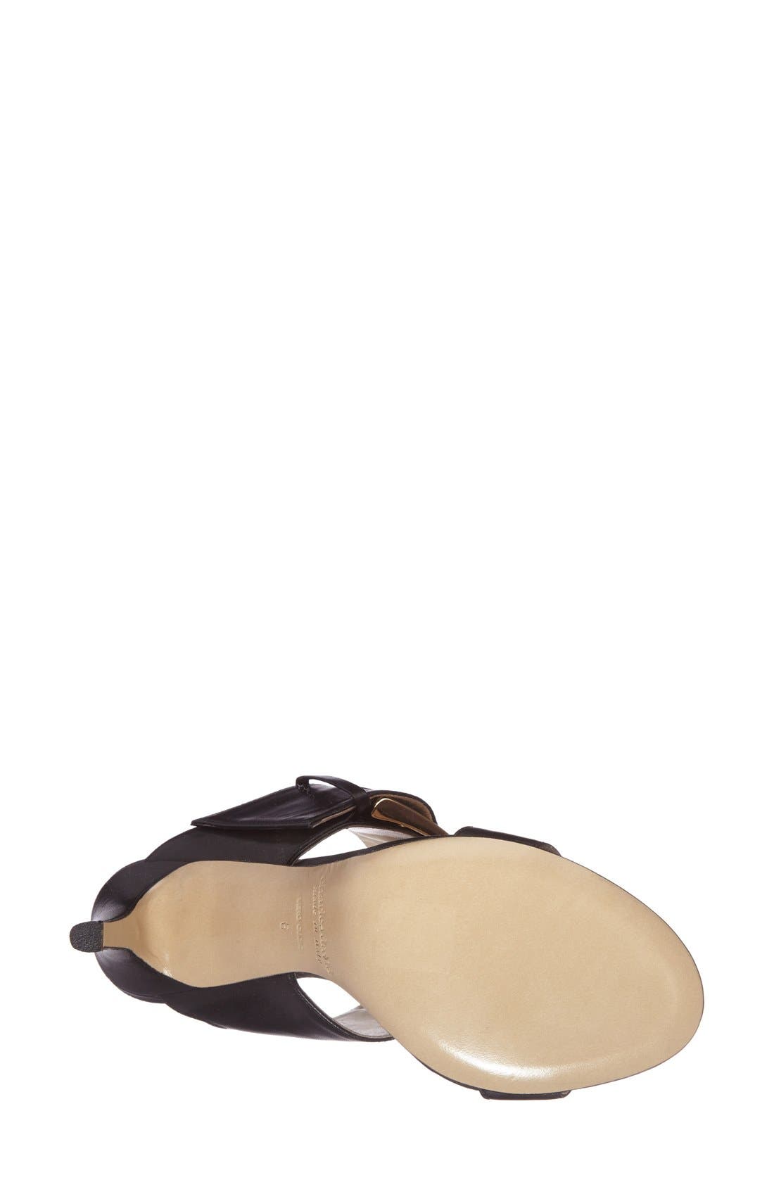 'Evana' Sandal, Alternate, color, BLACK LEATHER