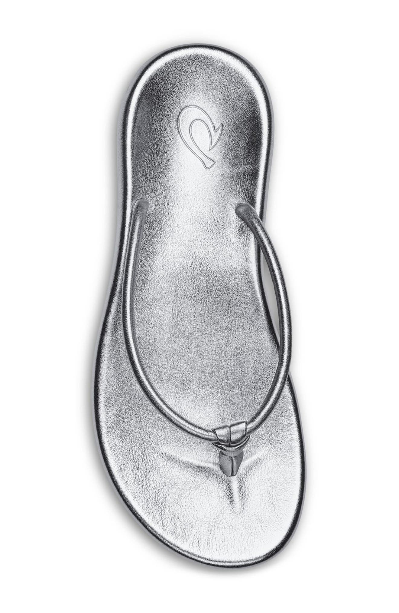 OluKai Huawai Flip Flop, Alternate, color, Silver / Silver