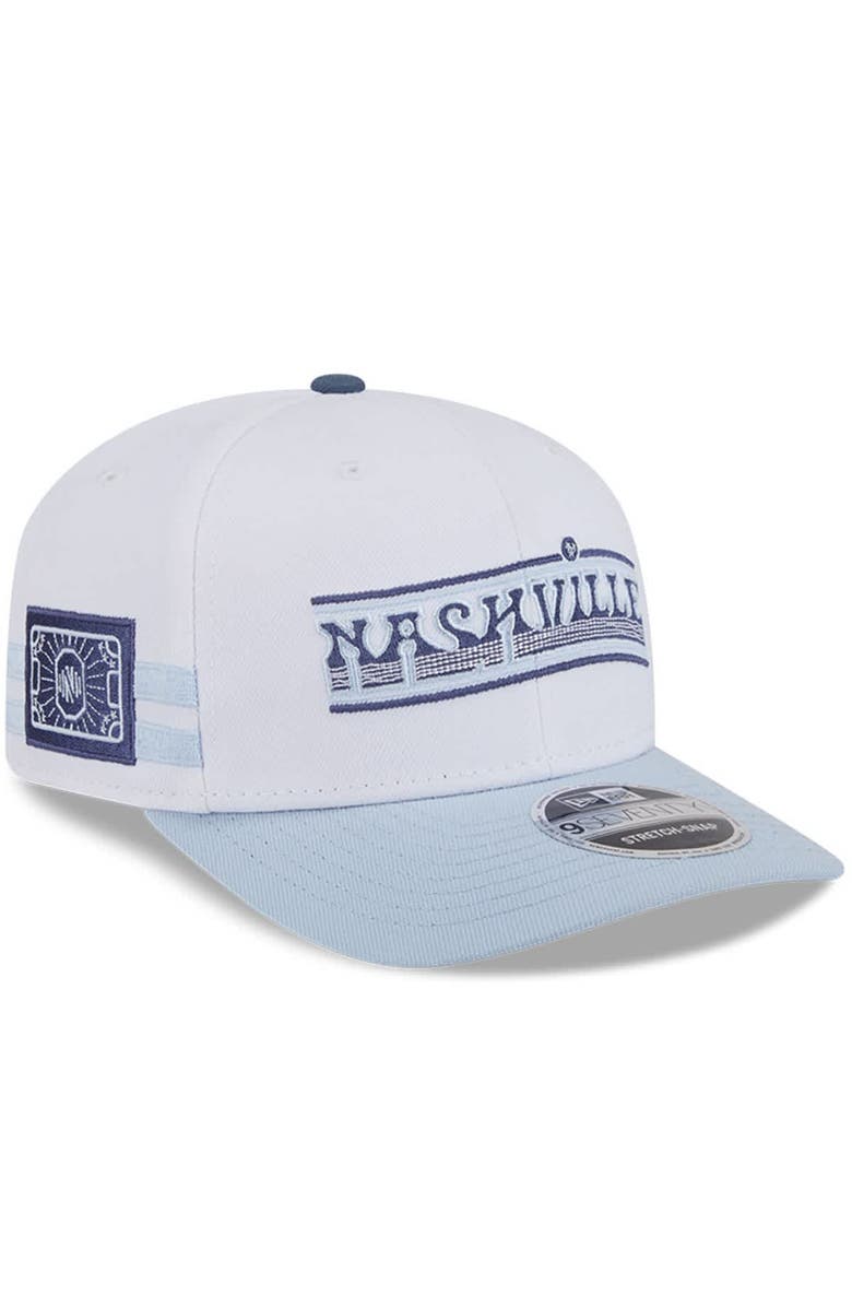New Era Men's New Era  White/Light Blue Nashville SC 2025 Third 9SEVENTY Stretch-Snap Hat, Alternate, color, White