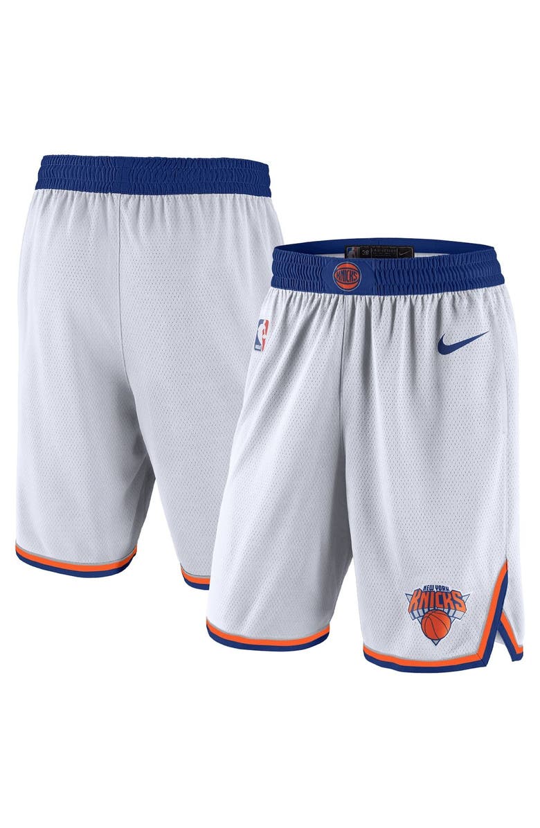 Nike Men's Nike White New York Knicks Association Edition Swingman Shorts, Main, color,