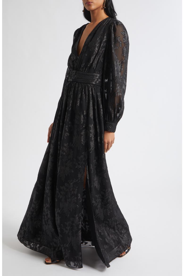 Rebecca Jacquard Gown, Alternate, color, BLACK JACQUARD