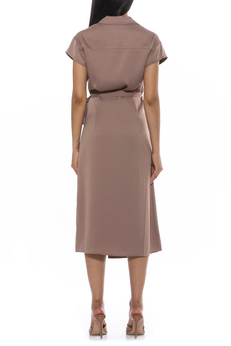 Paris Surplice Wrap Midi Dress, Alternate, color, NUDE