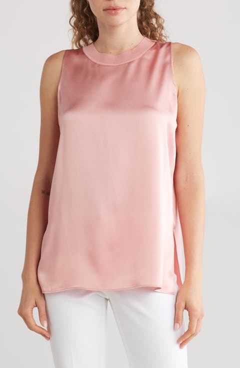 Satin Rib Crewneck Tank
