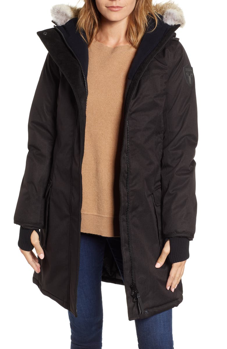nobis Abby Hooded Down Parka with Genuine Coyote Fur Trim, Main, color,