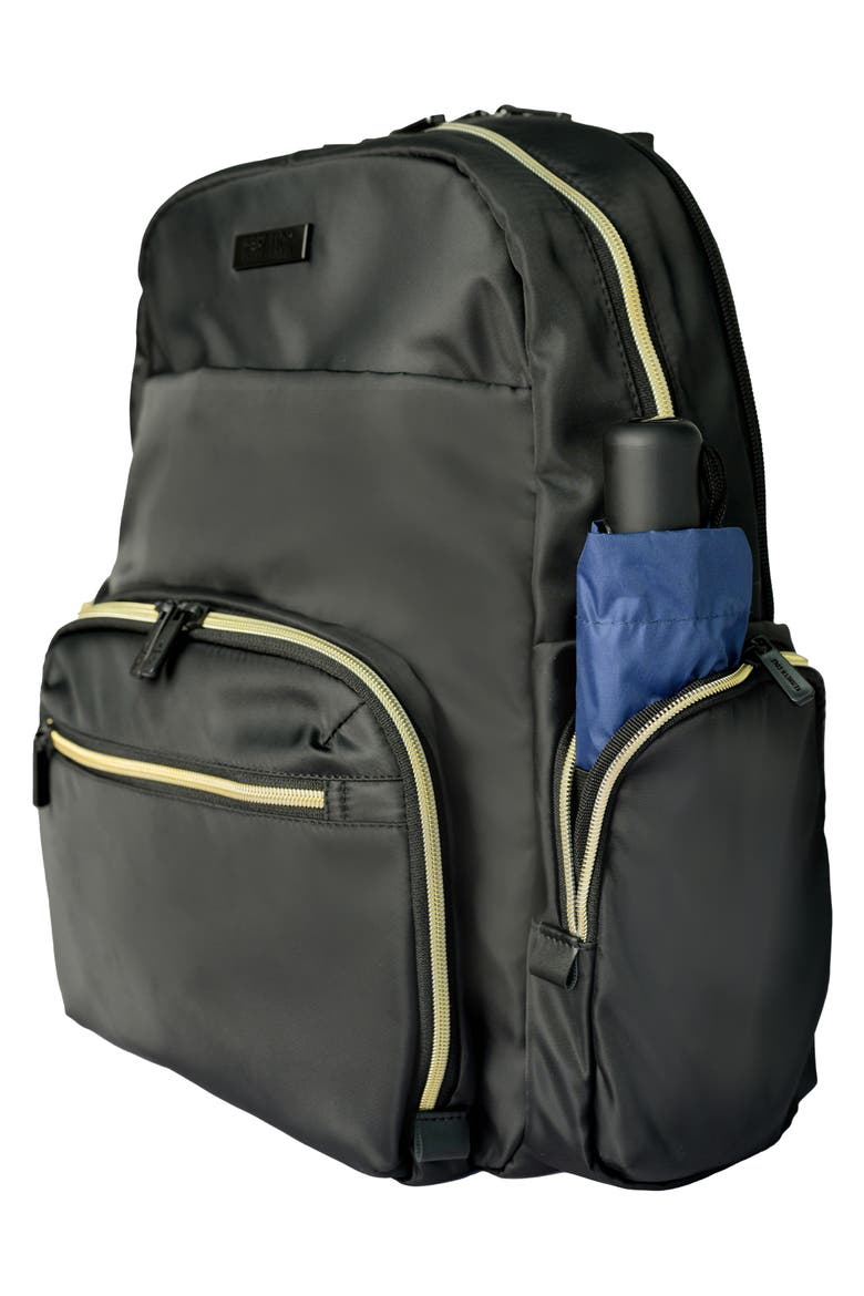Madison Sophie 2-Piece Hardside Carry-On Luggage & Backpack Set, Alternate, color, BLACK