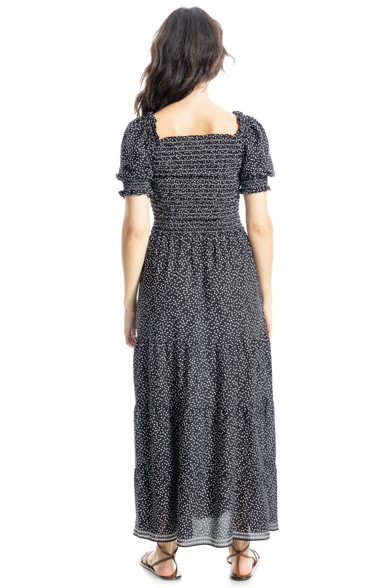 MAX STUDIO Short Sleeve Smocked Tiered Maxi Dress, Alternate, color, 