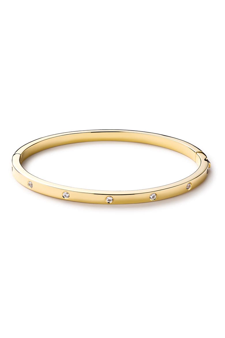 Selena Cubic Zirconia Bangle Bracelet, Main, color, GOLD / CLEAR