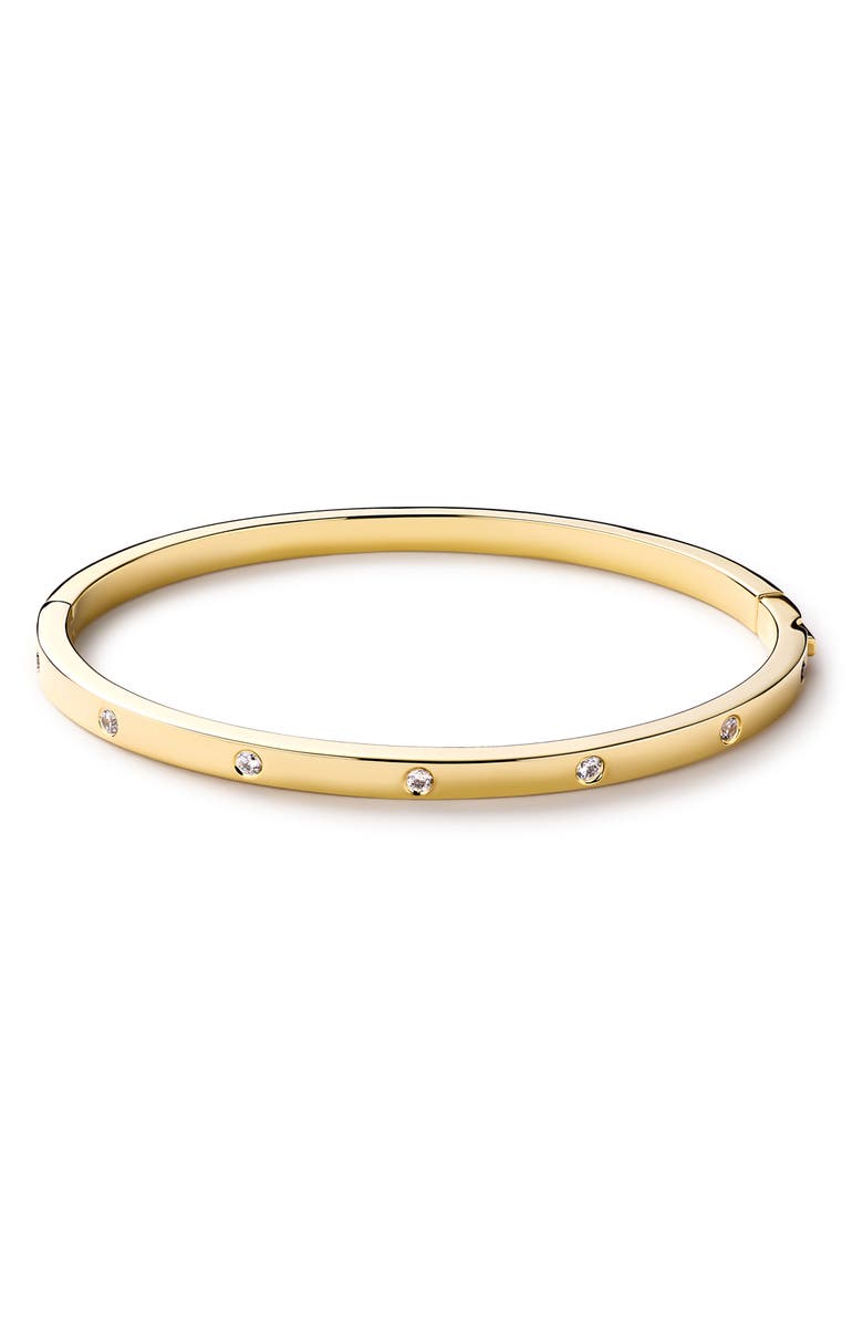 Ana Luisa Selena Cubic Zirconia Bangle Bracelet, Main, color, Gold / Clear