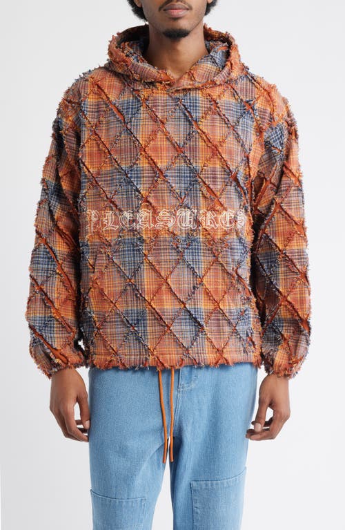 Pleasures Mystic Flannel Poncho Hoodie In Orange