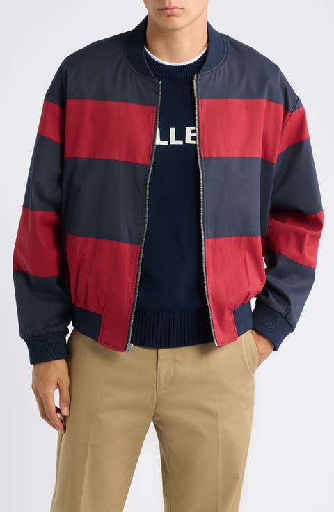 Striped Cotton Bomber Jacket