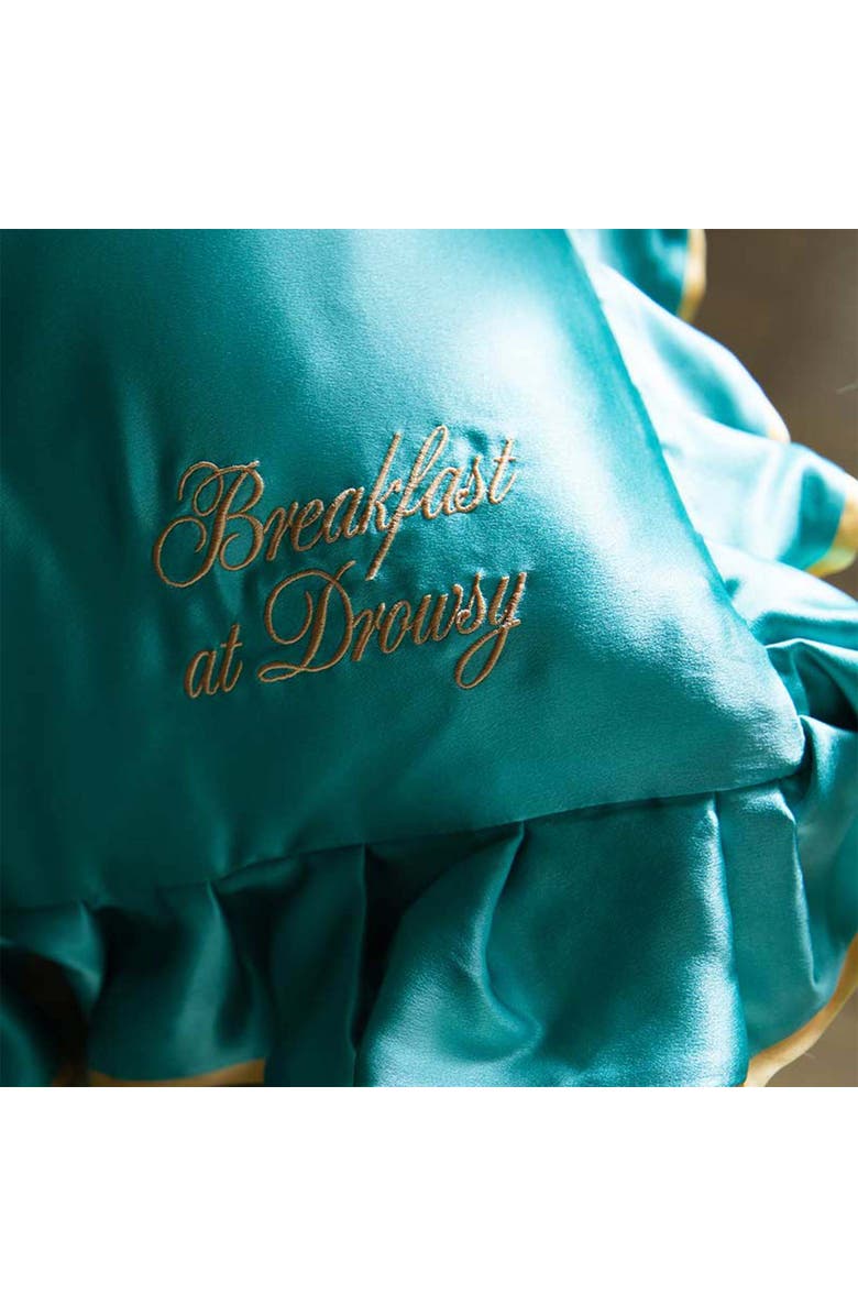 Drowsy Silk Pillowcase, Alternate, color, Breakfast At Drowsy Turquoise