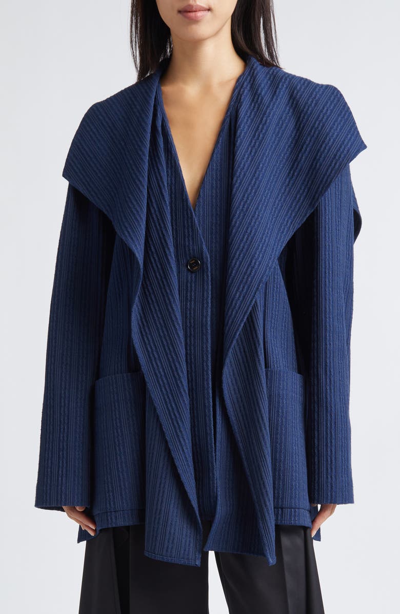 EENK Drape Collar Jacket, Main, color, Navy