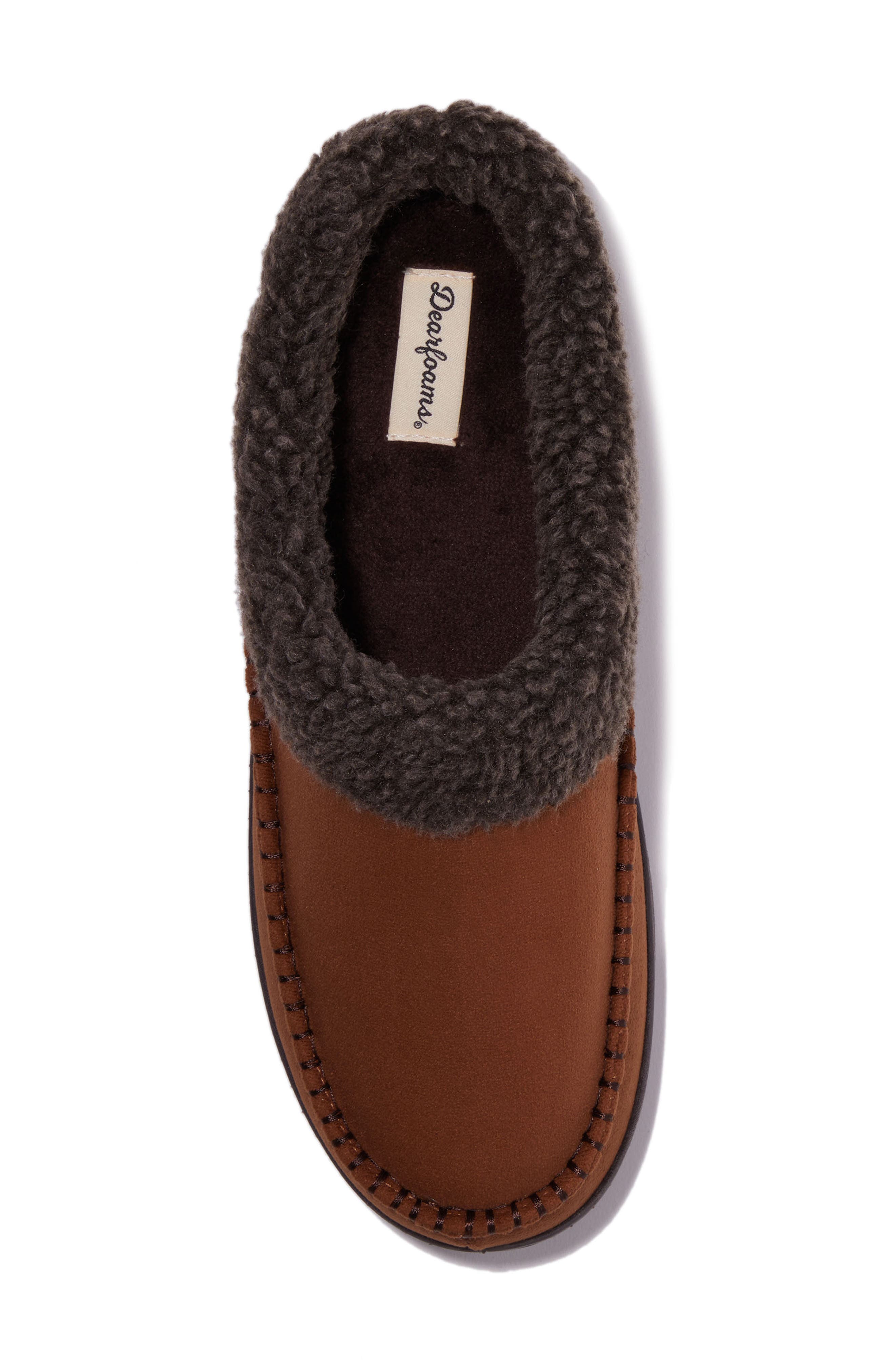Marshall Microsuede Moccasin Toe Clog Slipper, Alternate, color, CHESTNUT