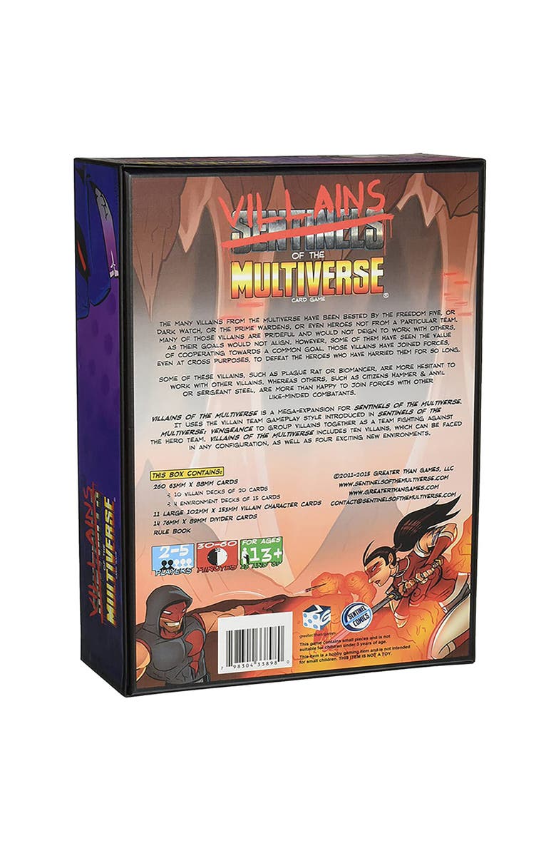 Greater Than Games, LLC Villains Of The Multiverse Comic Book Game Card Game, Alternate, color, Multicolored