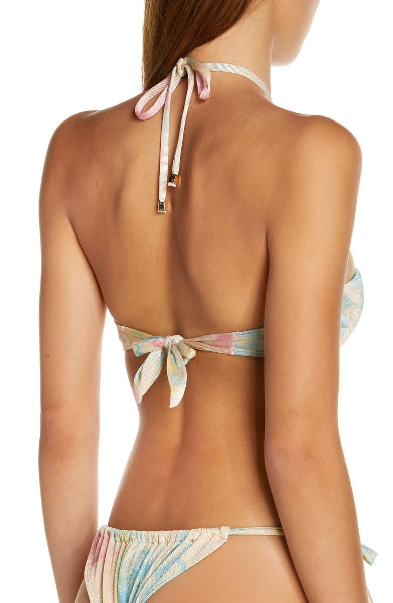 River Island Chain Trim Bandeau Bikini Top, Alternate, color,