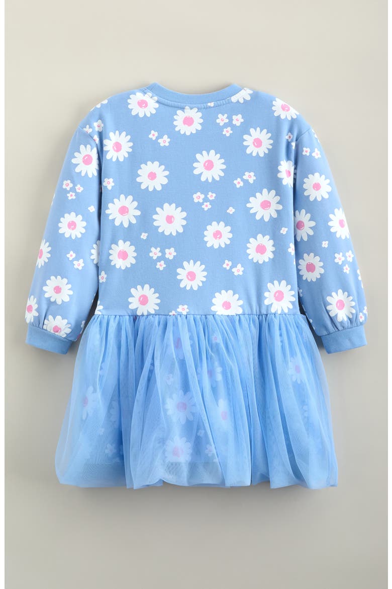 Kids' Mixed Media Dress, Alternate, color, BLUE POETRY DAISY MEADOW
