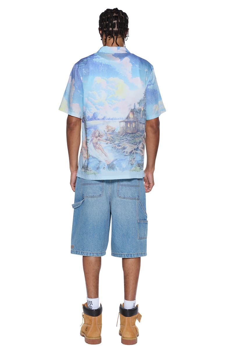 Ksubi Last Summer Print Camp Shirt, Alternate, color, Grey Multi