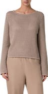 Akris punto Boat Neck Dot Mesh Sweater