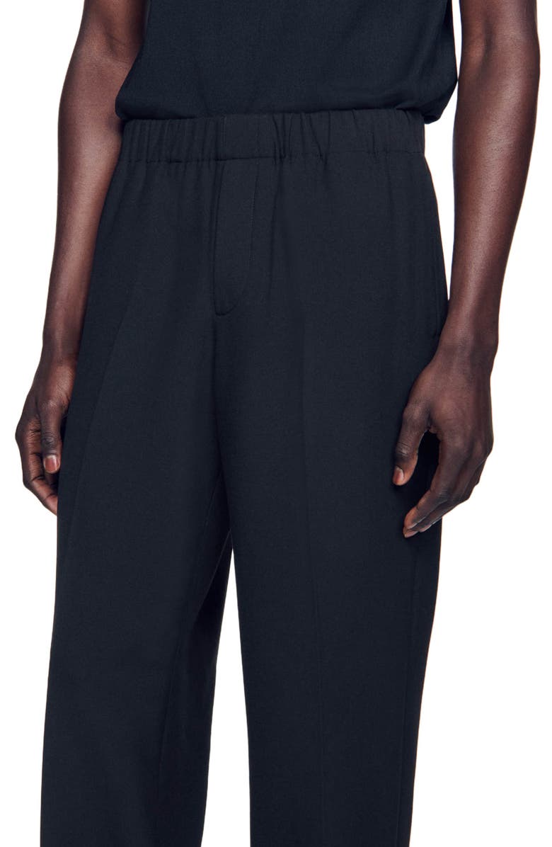 SANDRO Wide-leg trousers, Alternate, color, Black