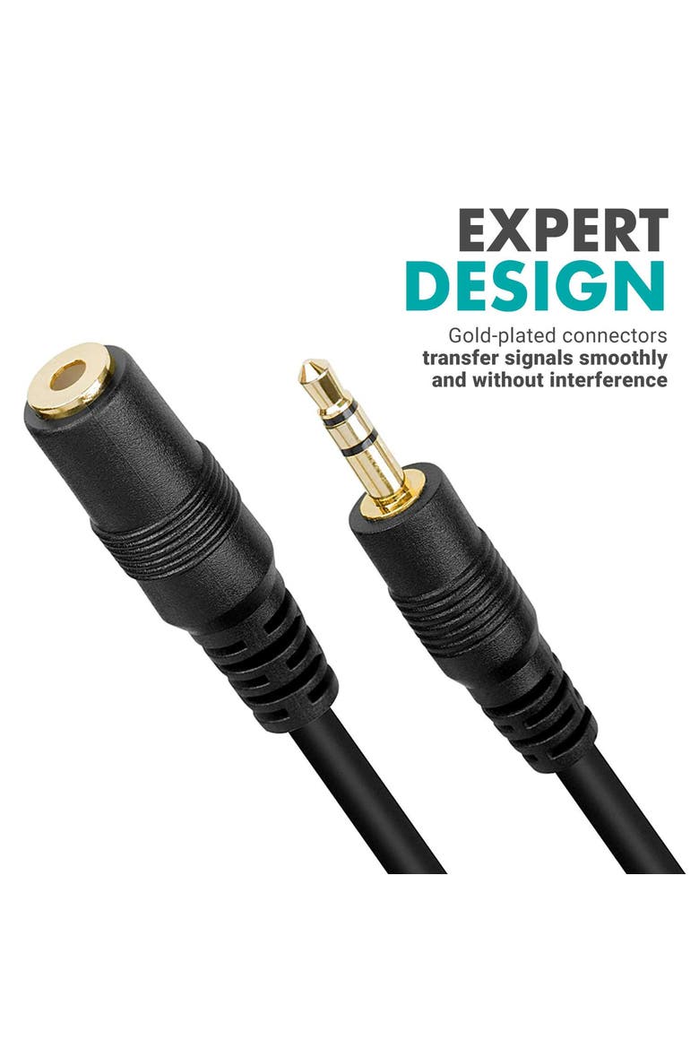 MC20 3.5mm TRS Female to Male Extension Cable - 20ft, Alternate, color, Black
