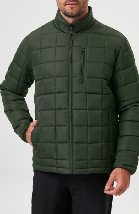 Box Quilt Hooded Puffer Jacket