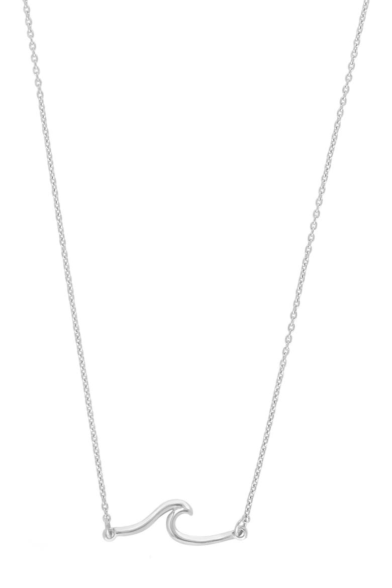 Sterling Silver Dainty Wave Necklace, Main, color, SILVER