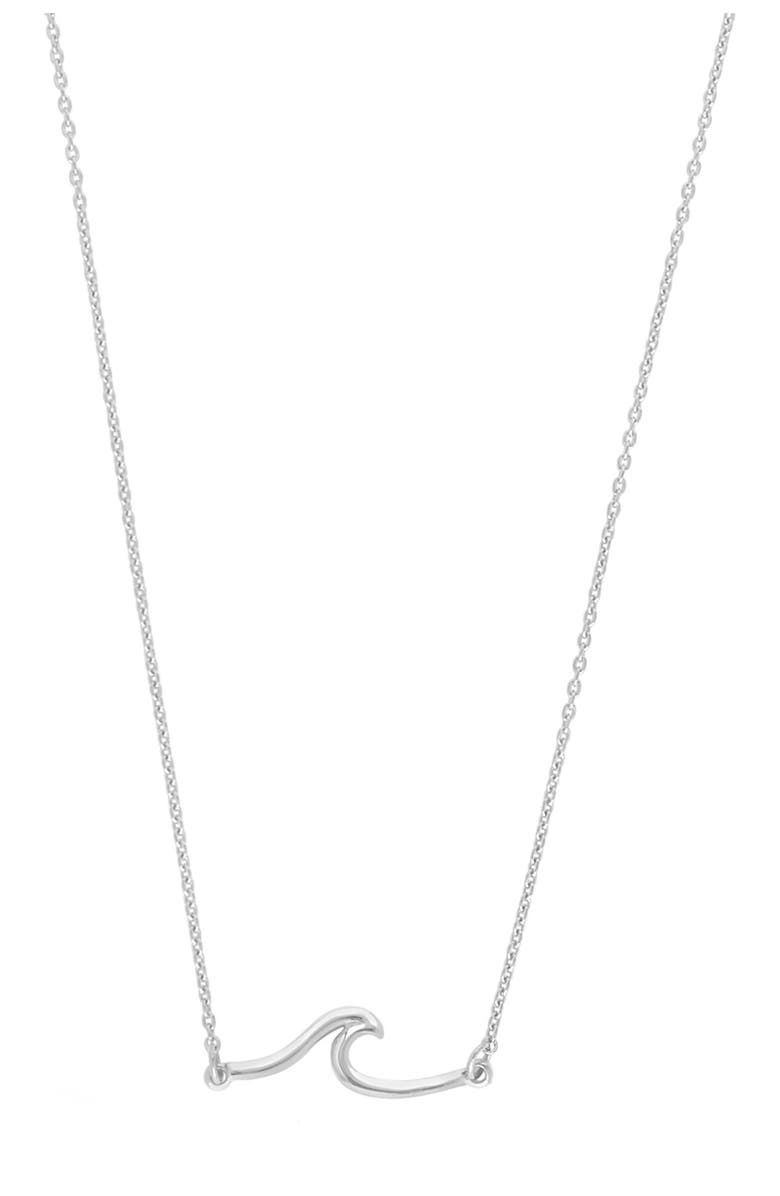 Sterling Forever Sterling Silver Dainty Wave Necklace, Main, color, 