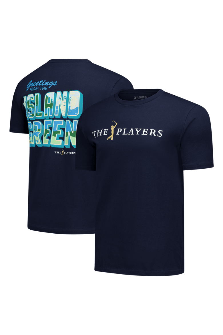 Unisex Flomotion Navy THE PLAYERS Greetings from the Island Green T-Shirt, Main, color, Navy