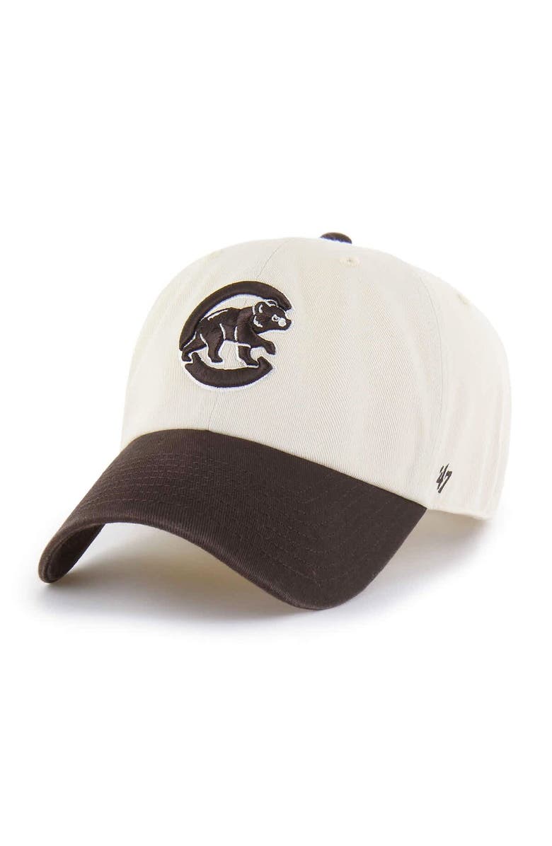 '47 Men's '47  Natural/Brown Chicago Cubs Two-Tone Fashion Clean Up Adjustable Hat, Main, color, Natural