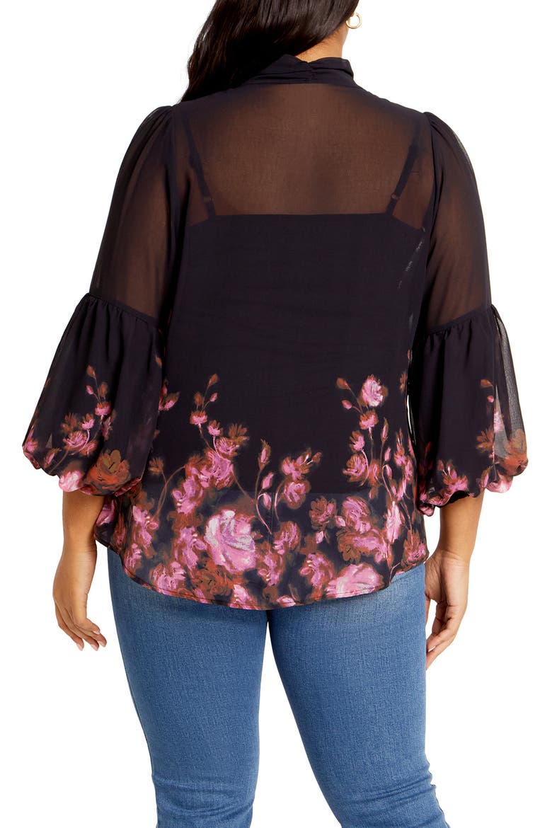 Romance Sheer Button-Up Top, Alternate, color, MODERN ROMANCE