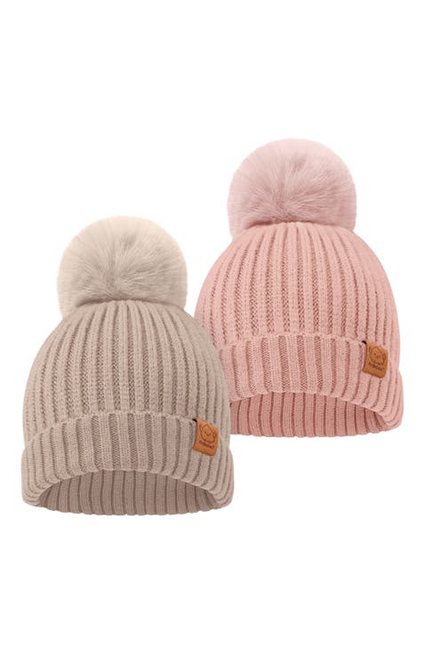 2-Pack Pom Knitted Beanie
