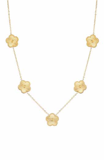 Adornia Tarnish Resistant Flower Station Necklace