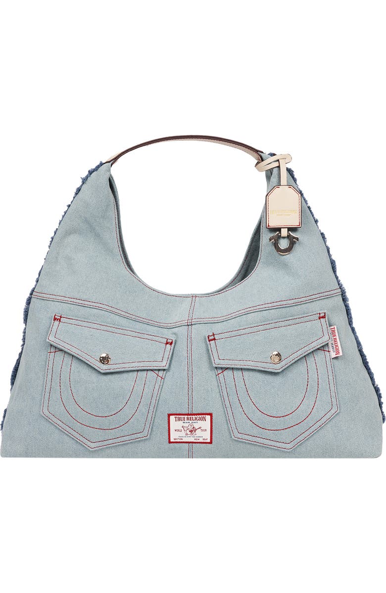 True Religion Arden Contrast Stitch Hobo Bag, Main, color,