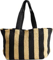 Topshop Selia Stripe Straw Tote