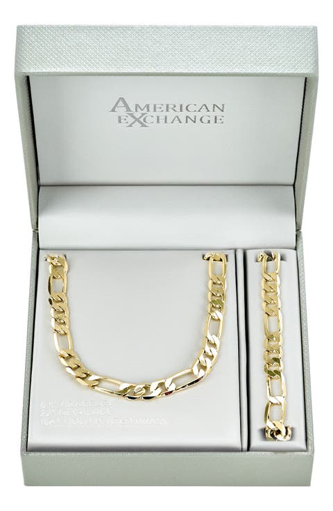 Men's Figaro Necklace & Bracelet Set