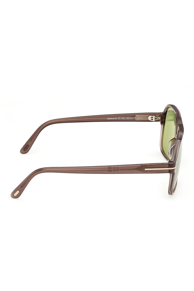 Madison 02 60mm Navigator Sunglasses, Main, color, SHINY MILKY BROWN ROSE GOLD T