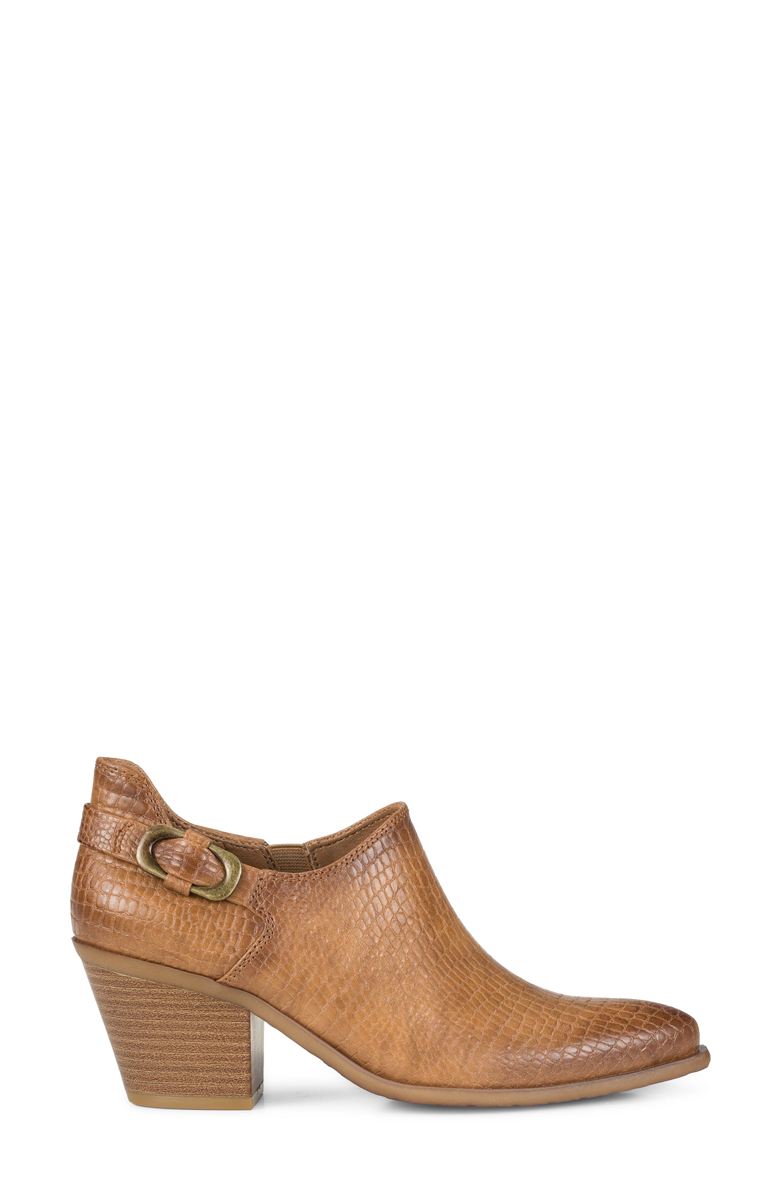 Yanah Croc Embossed Faux Leather Bootie, Alternate, color, DARK ALMOND