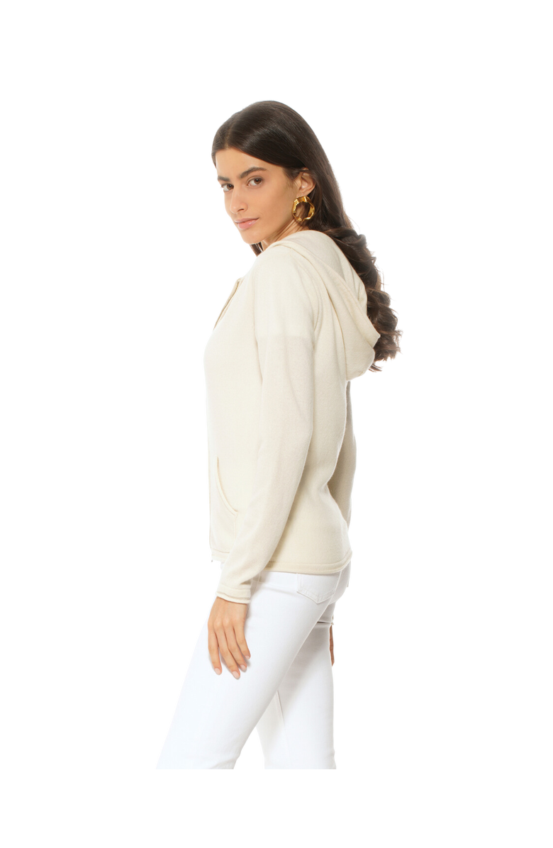 Monticelli Cashmere Pure Cashmere Double Zip Hoodie Sweater, Alternate, color, Camel