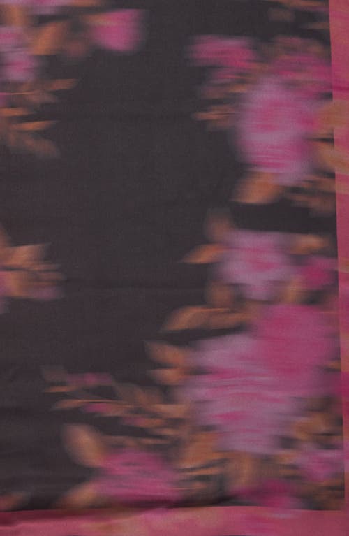 Steve Madden Blurry Floral Print Square Scarf In Black