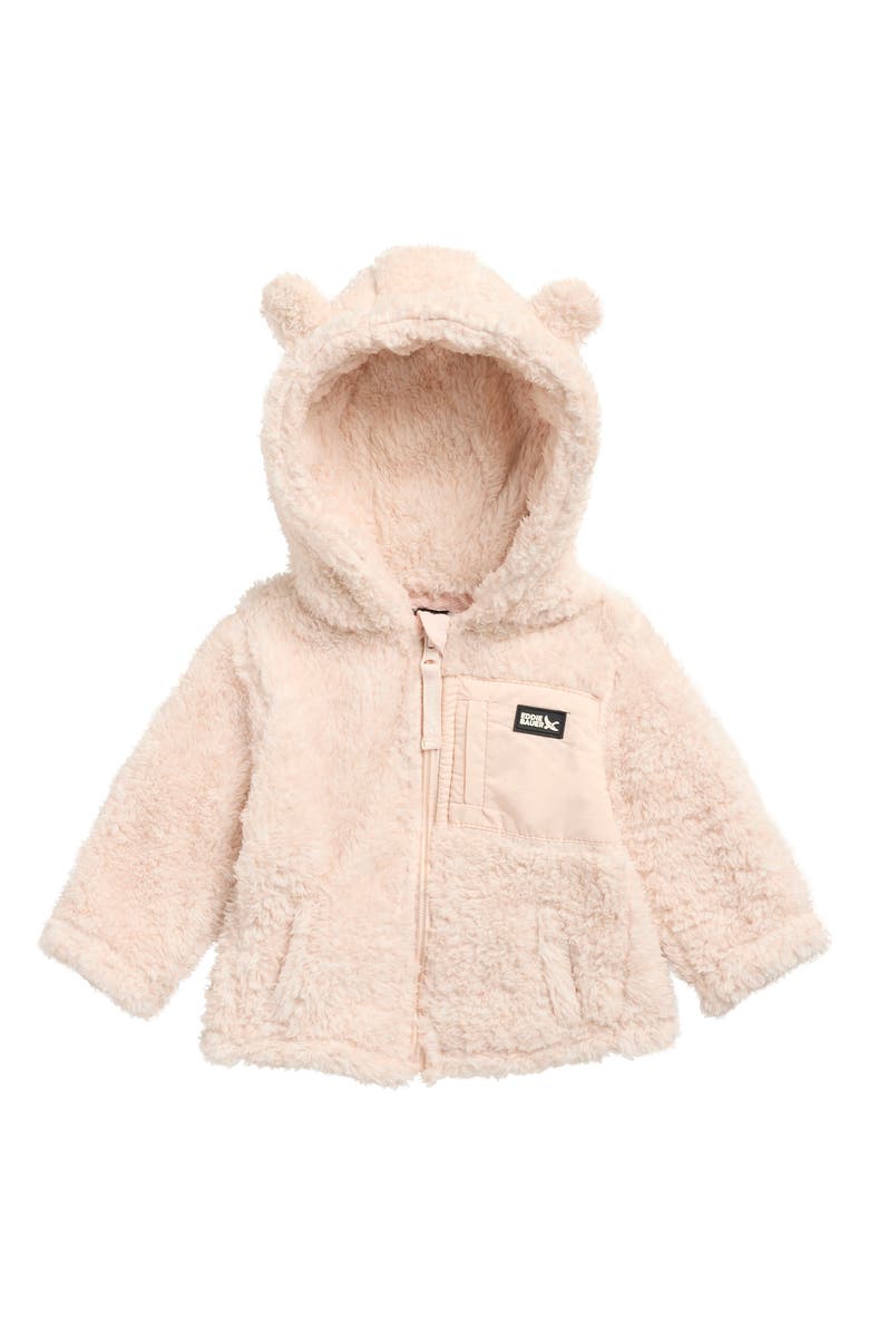 Eddie Bauer Plush Faux Fur Hooded Jacket, Main, color, Pale Pink
